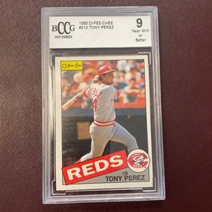 1985 Tony Perez Reds Baseball Card Graded Slab